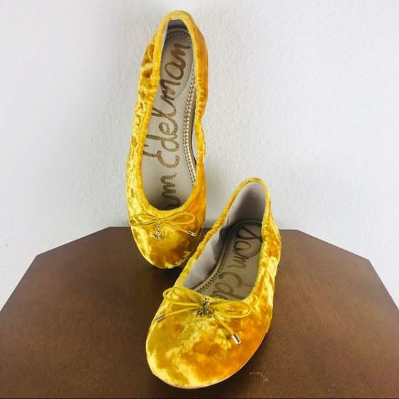 Sam Edelman Felicia Yellow Crushed Velvet Size 6 - Picture 11 of 14